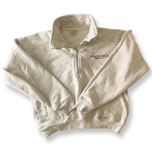 SOLD Sporty & Rich Quarter Zip Sweatshirt in Heather Grey